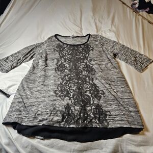 Catherine's Grey/black Blouse Size 14/16